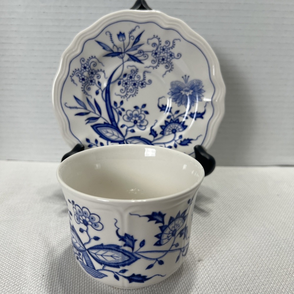 Vintage Oriental Onion Ironstone 4610 Blue Cup and Saucer